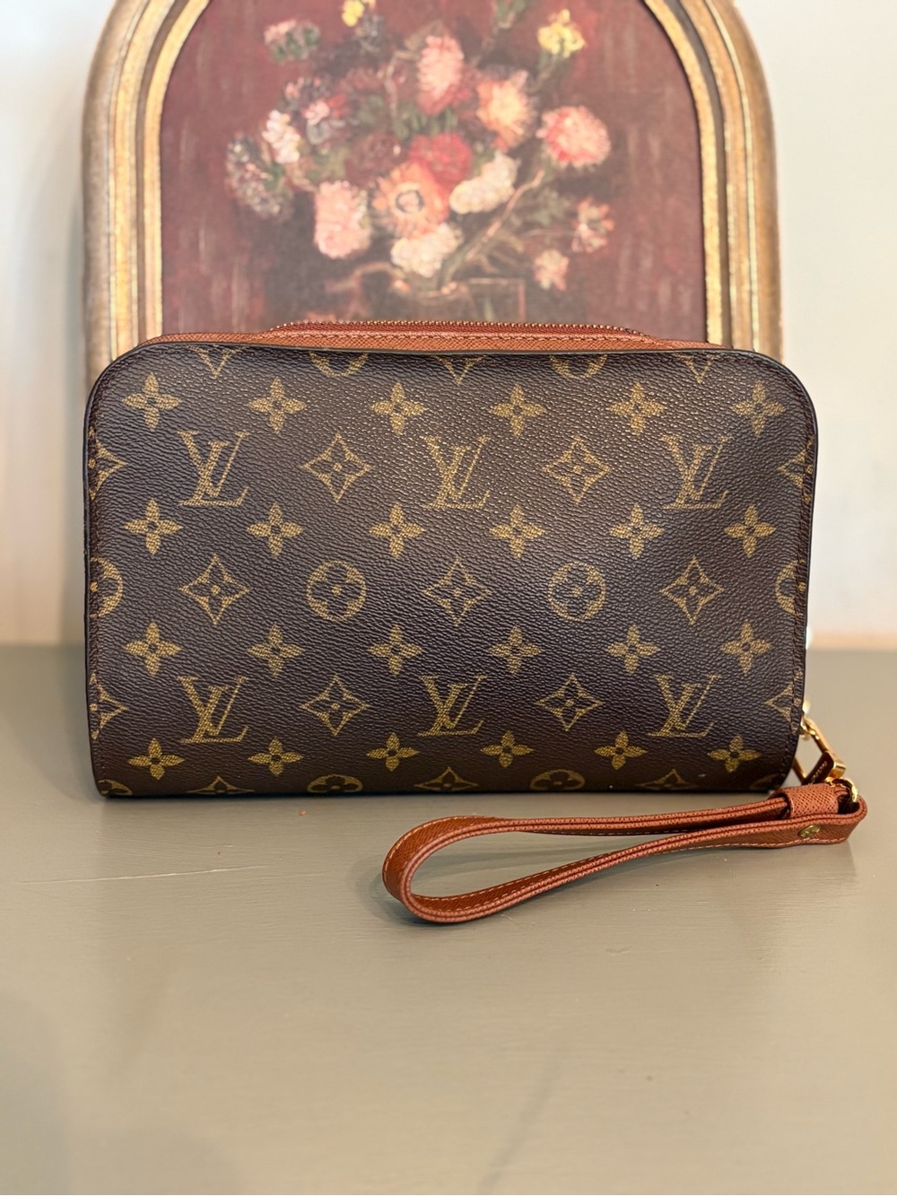 Louis Vuitton Monogram Orsay Clutch Bag with Wristlet